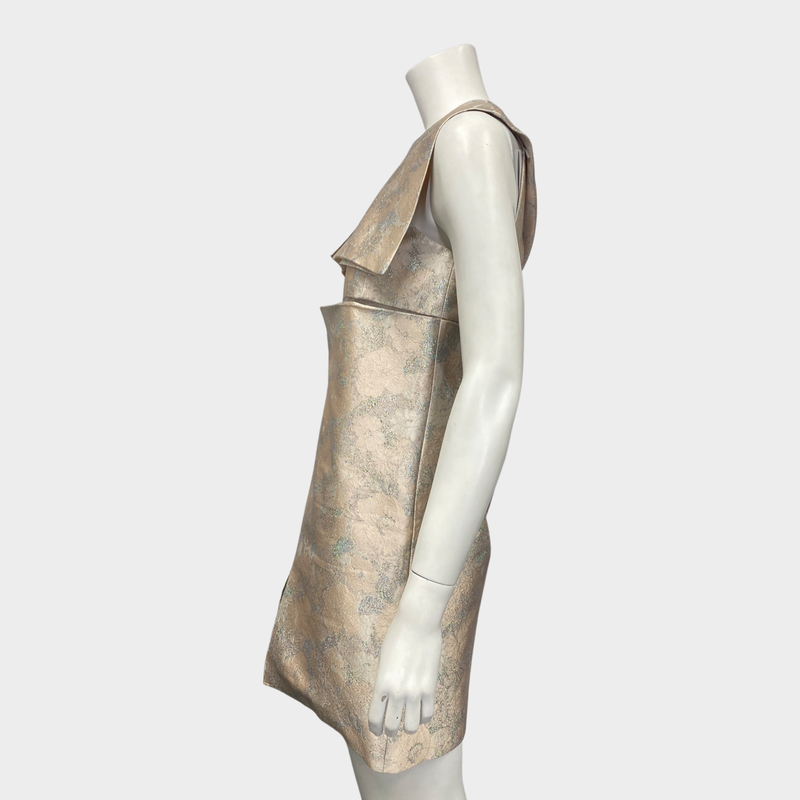 CHRISTOPHER KANE pink and silver brocade mini dress