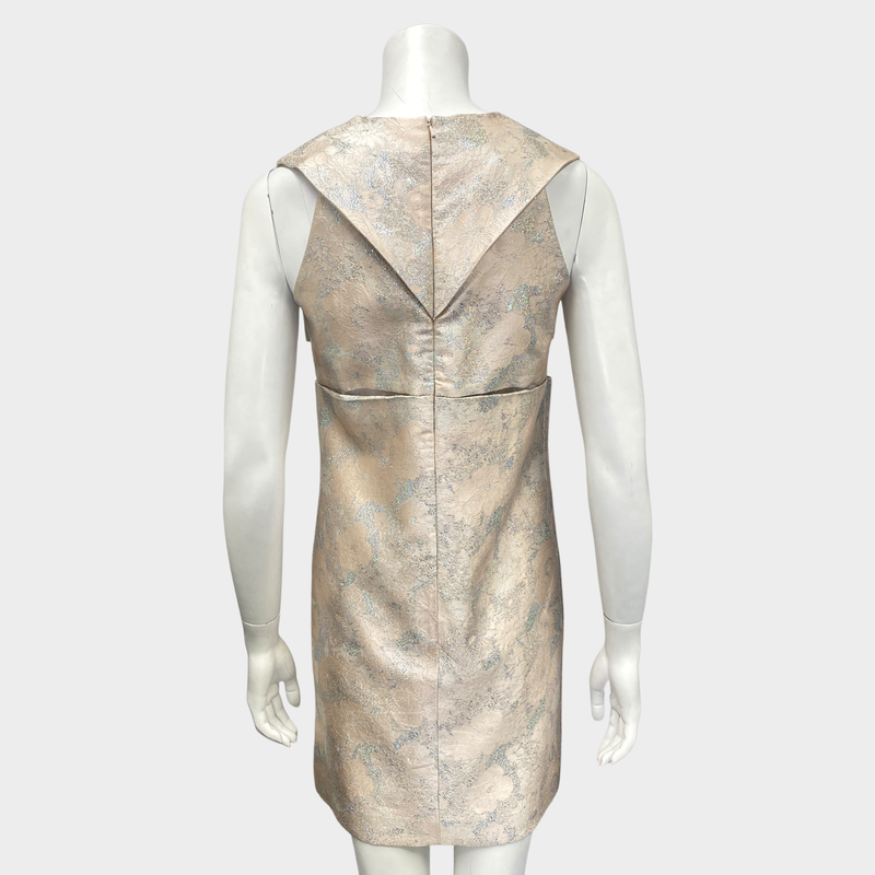 CHRISTOPHER KANE pink and silver brocade mini dress