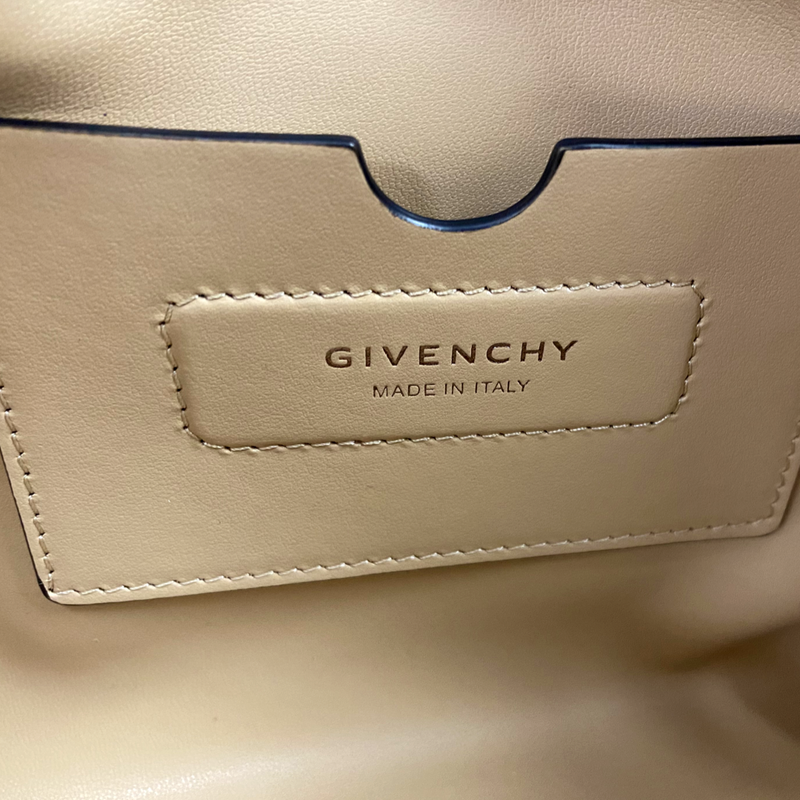 Givenchy Women's Black and White Patchwork 'Twisted Detail' Handbag