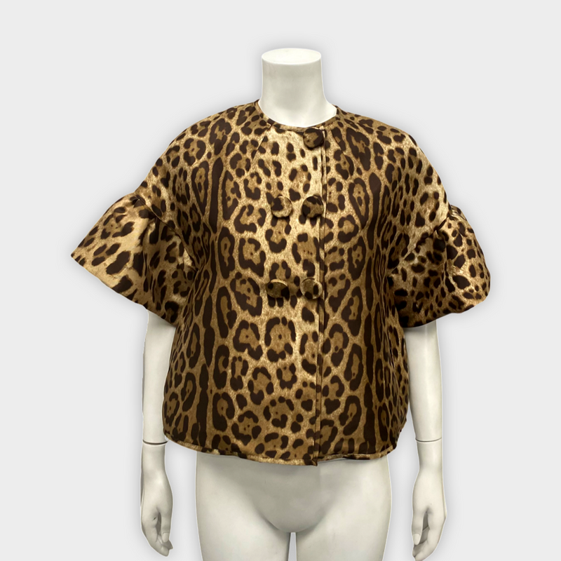 Dolce & Gabbana Women's Cheetah Print Silk Sleeveless Jacket