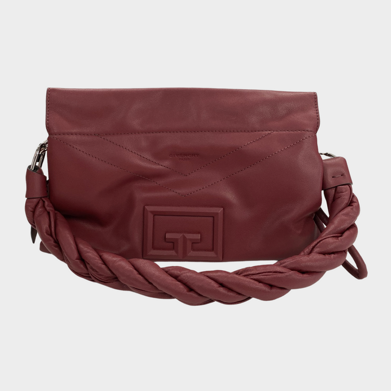 Givenchy burgundy leather medium bag with twisted strap