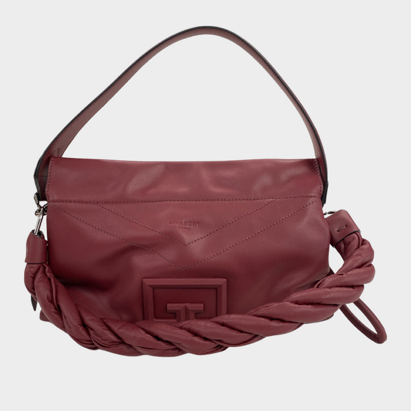 Givenchy burgundy leather medium bag with twisted strap