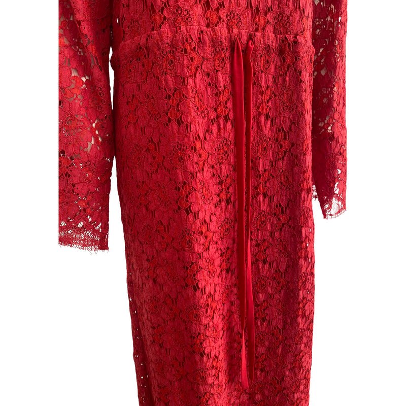 Gucci red lace maxi dress