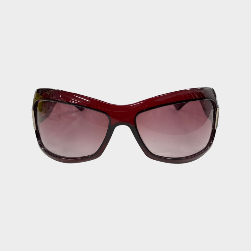 Gucci women’s burgundy sunglasses with rhinestones
