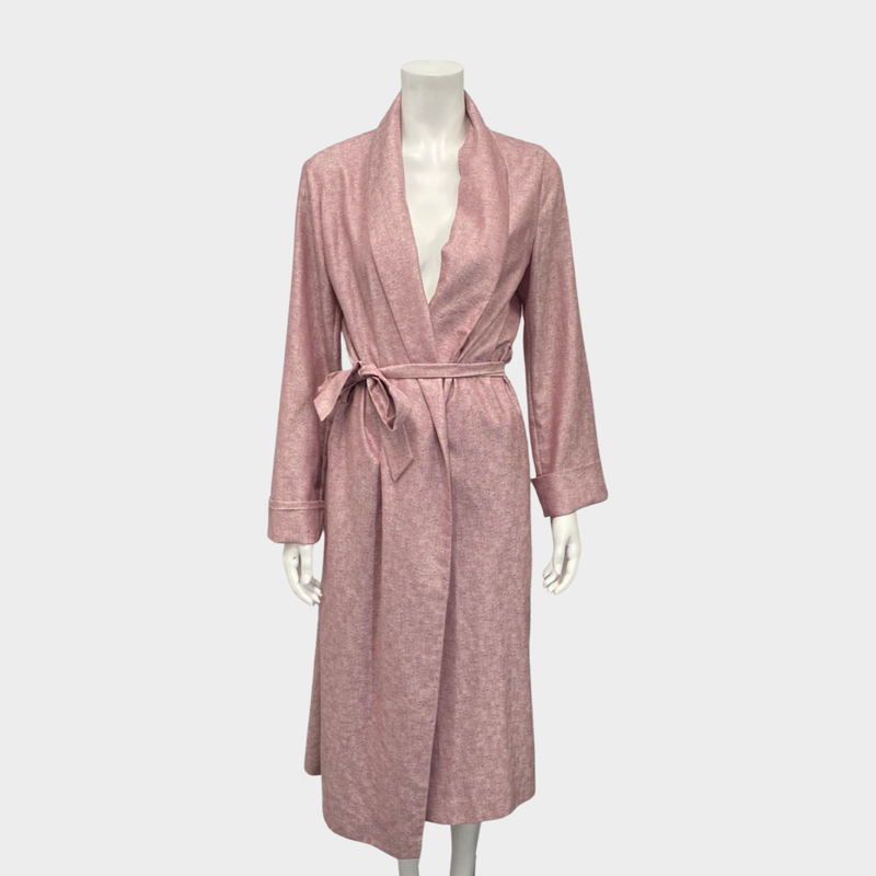Loro Piana Pale Pink Silk Cashmere Blend Wrap Style Summer Coat