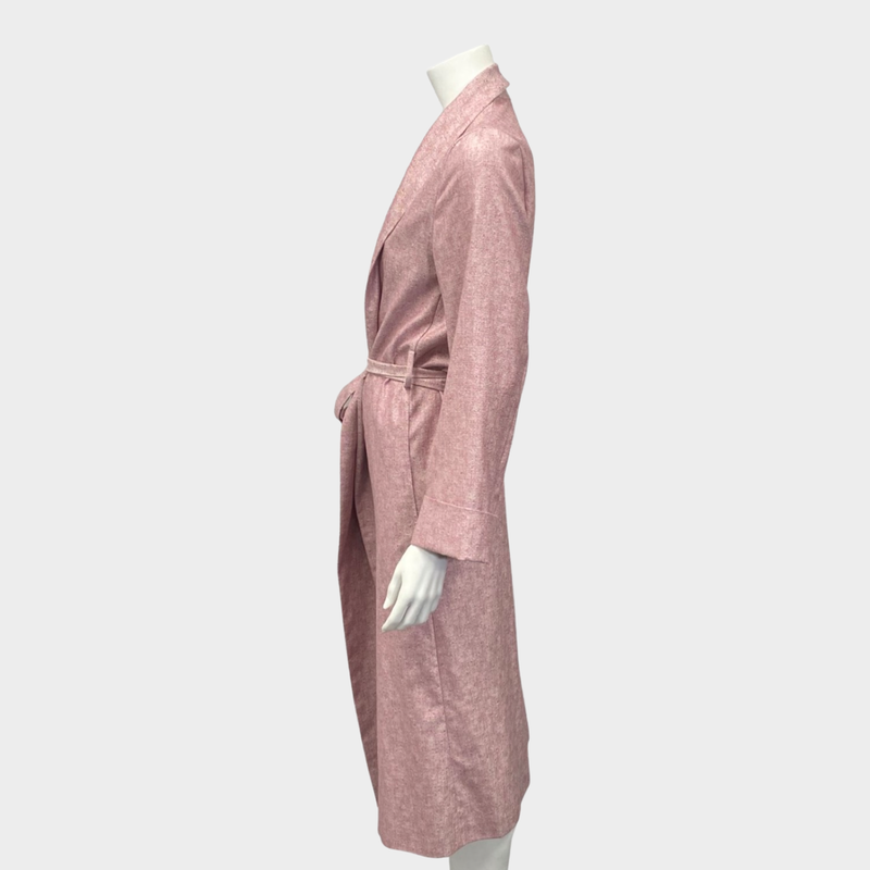 Loro Piana Pale Pink Silk Cashmere Blend Wrap Style Summer Coat