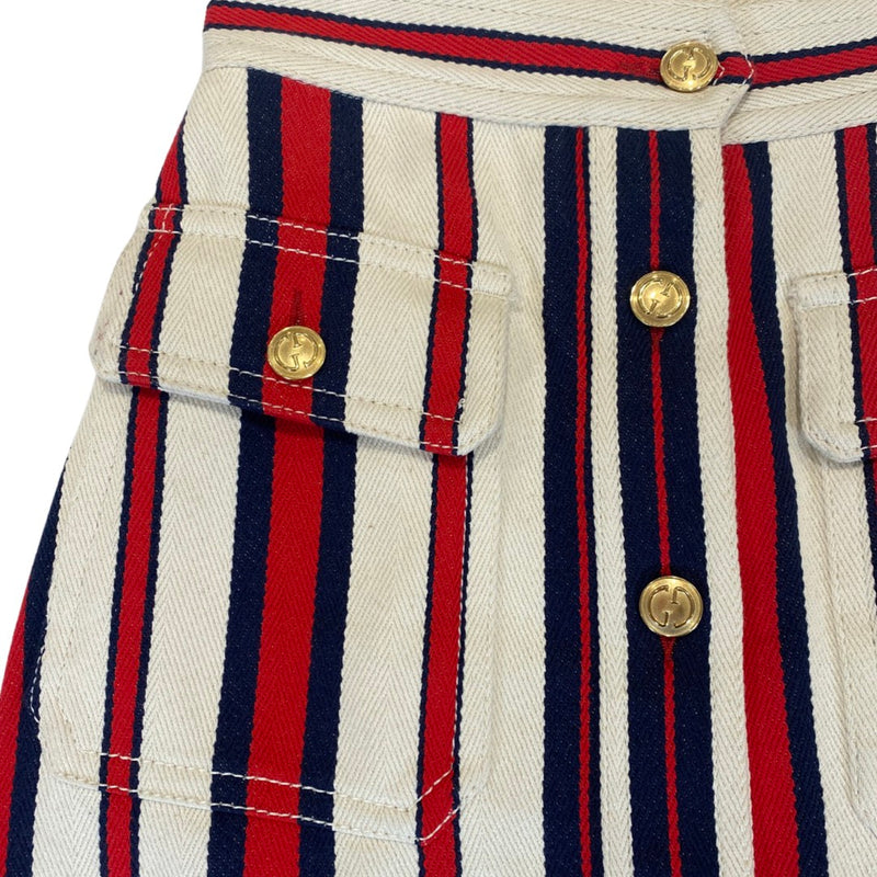 pre-loved Gucci multicolour striped cotton skirt | Size IT40