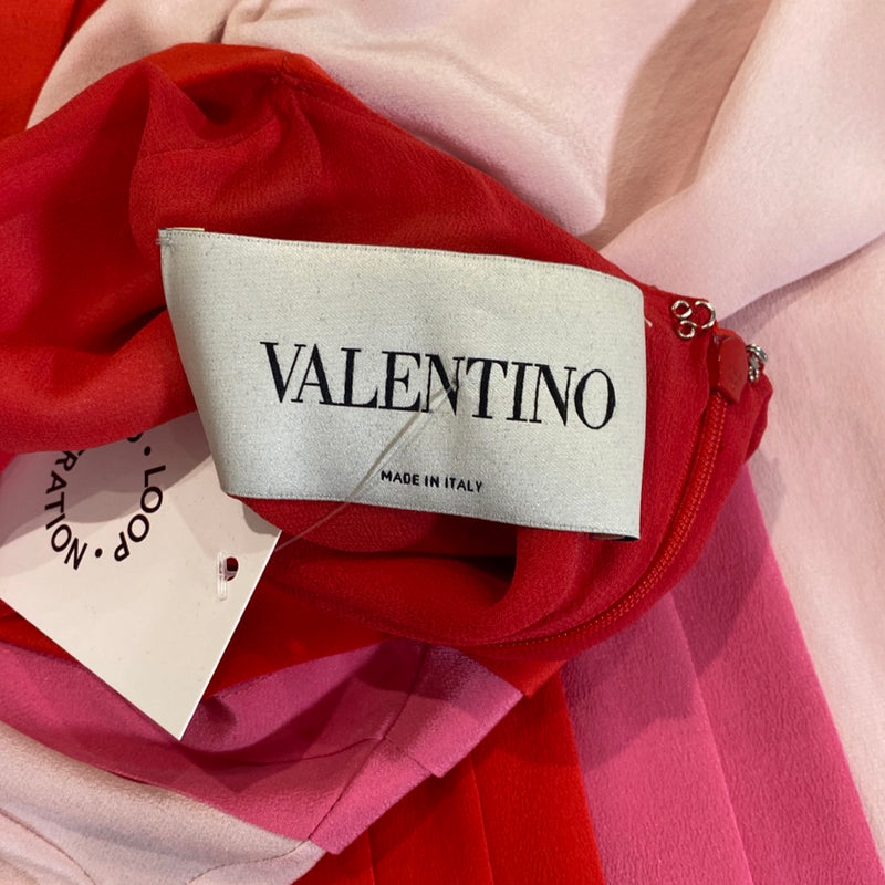 Valentino multicolour pleated silk dress