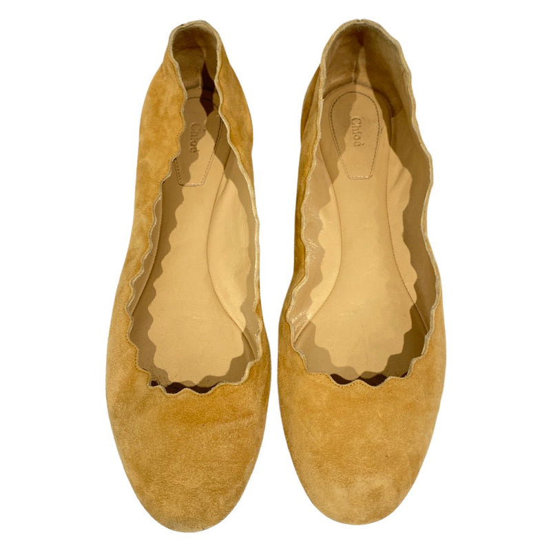 pre-loved CHLOE beige suede ballerinas | Size 39.5
