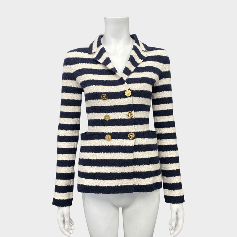 Christian Dior Women’s navy and white striped jacket