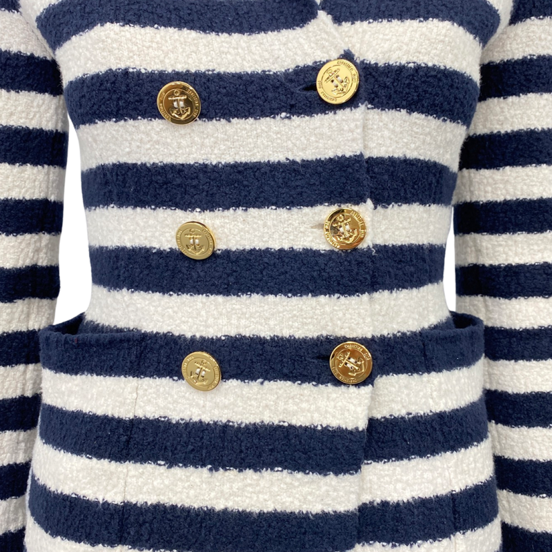 Christian Dior Women’s navy and white striped jacket