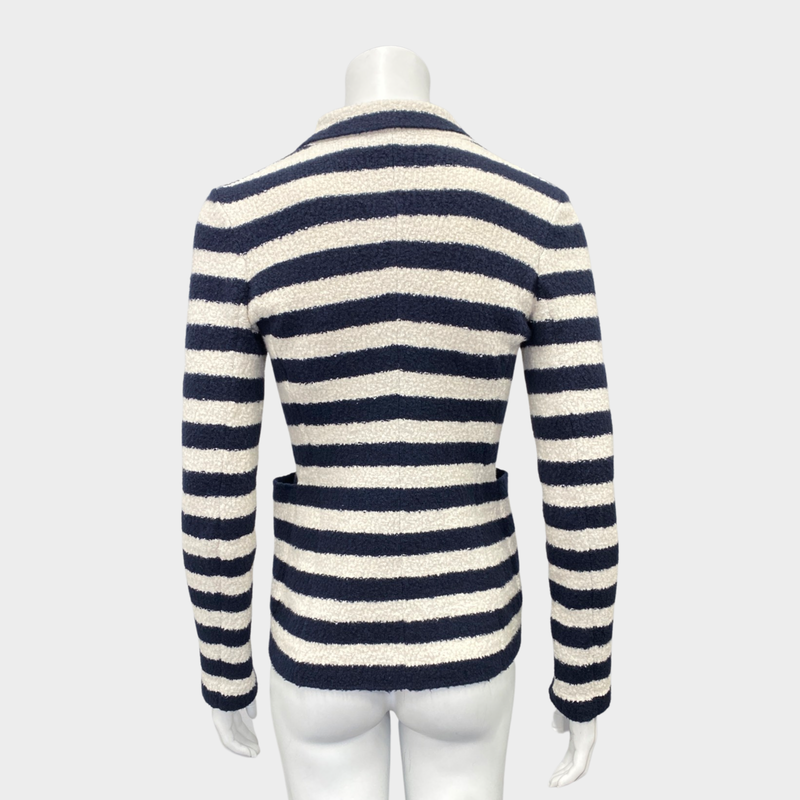 Christian Dior Women’s navy and white striped jacket