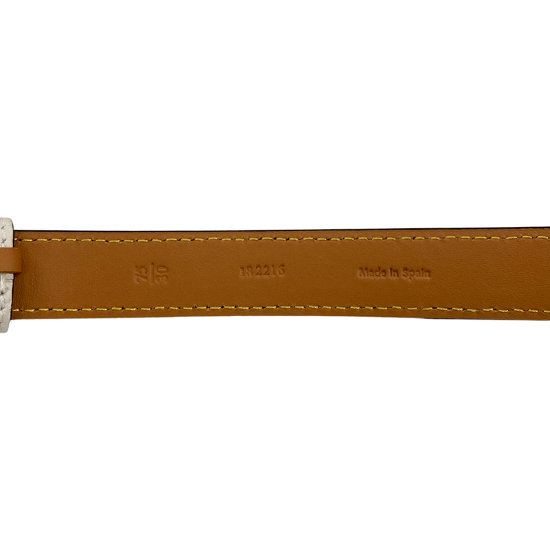 Loewe Anagram white belt in pebble grain calfskin