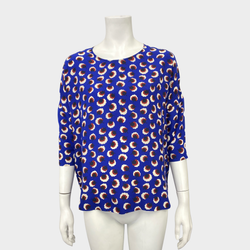 Stella Mccartney women’s electric blue and multicolour silk top