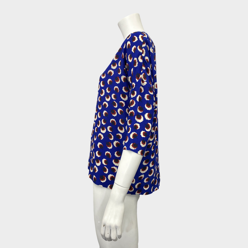 Stella Mccartney women’s electric blue and multicolour silk top