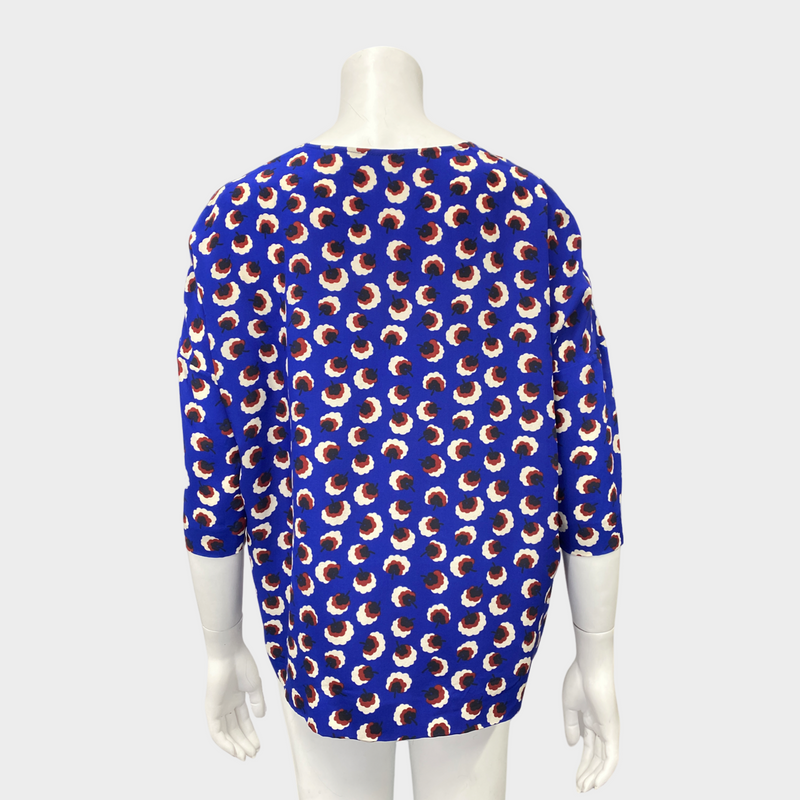 Stella Mccartney women’s electric blue and multicolour silk top