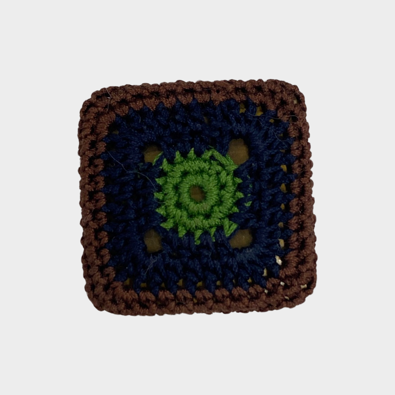 Prada Crochet Style Square Brooch