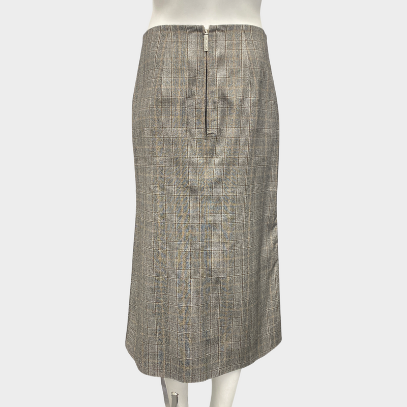 Balenciaga grey checked wool skirt