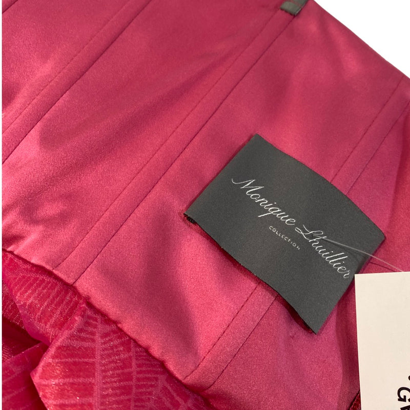 MONIQUE LHUILLIER pink brocade dress