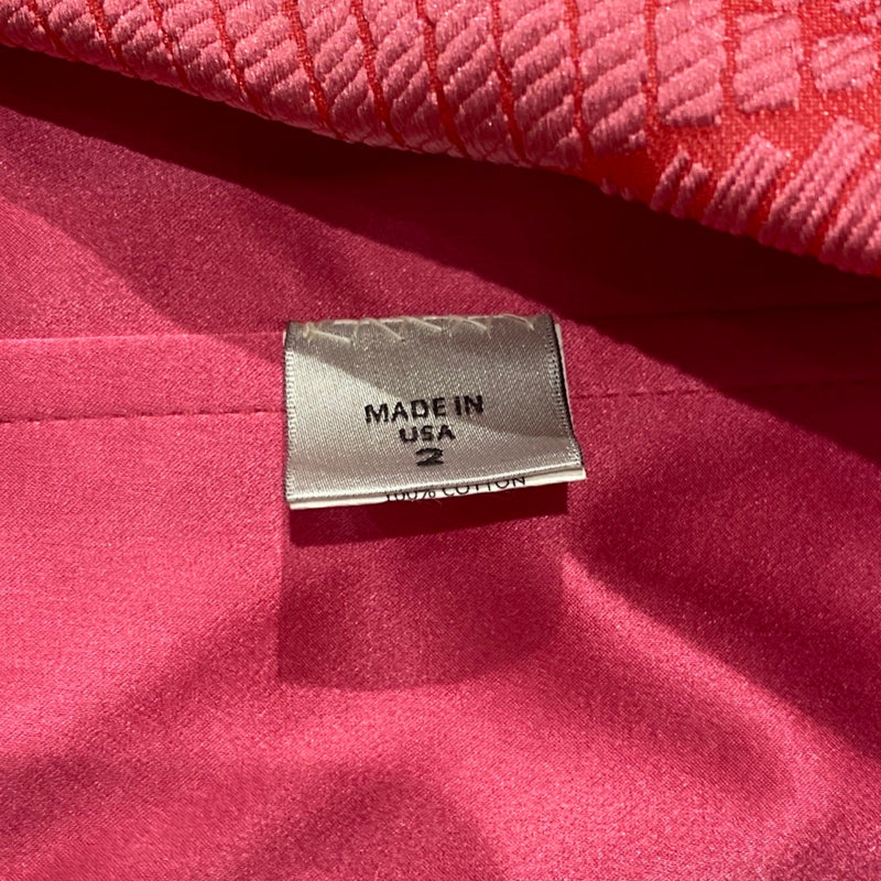 MONIQUE LHUILLIER pink brocade dress
