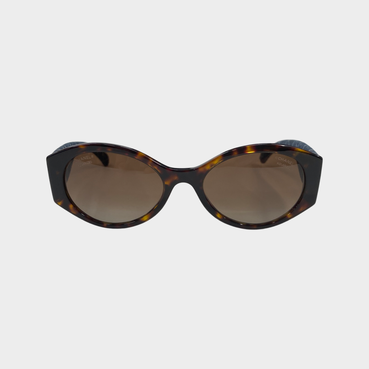 CHANEL Vintage Sunglasses Rare Oval Cateye Tortoise Brown 