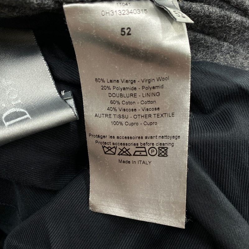 Dior Homme men’s grey wool coat with hoodie