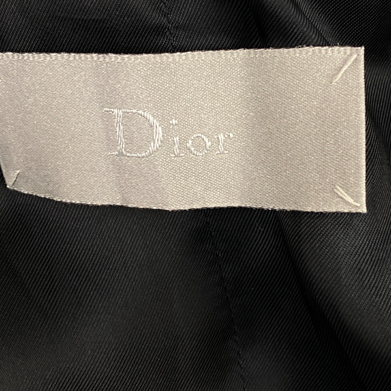 Dior Homme black wool zipped vest with hoodie
