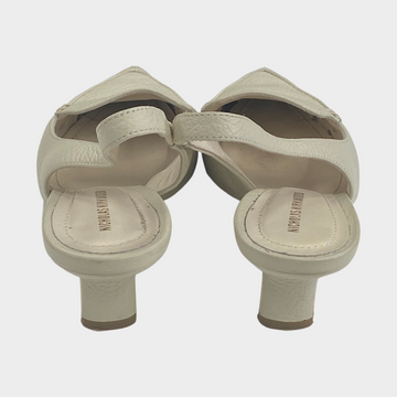 Nicholas Kirkwood Ecru Leather Sling-back Kitten Heels