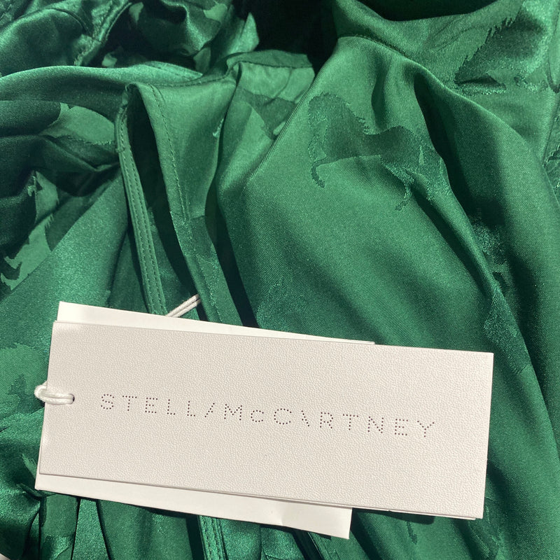 Stella mccartney emerald green Horse print Jacquard Dress