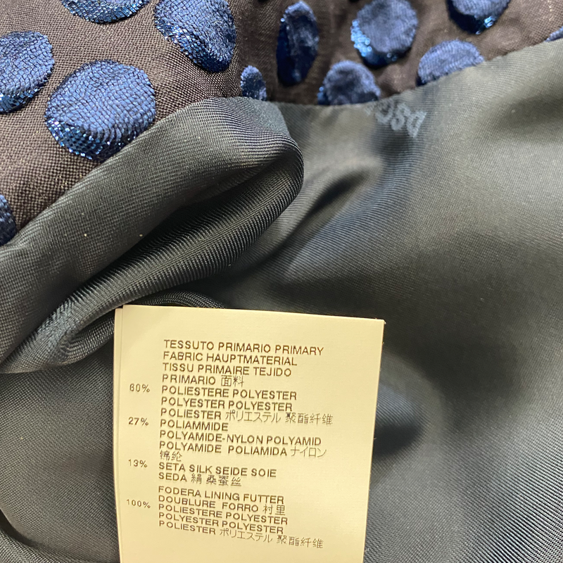 DSquared2 Women's Black Jacket With Metallic Blue Polka Dot Print