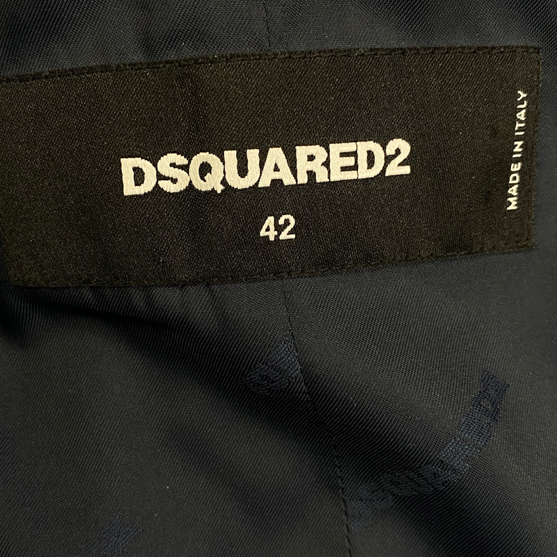 DSquared2 Women's Black Jacket With Metallic Blue Polka Dot Print