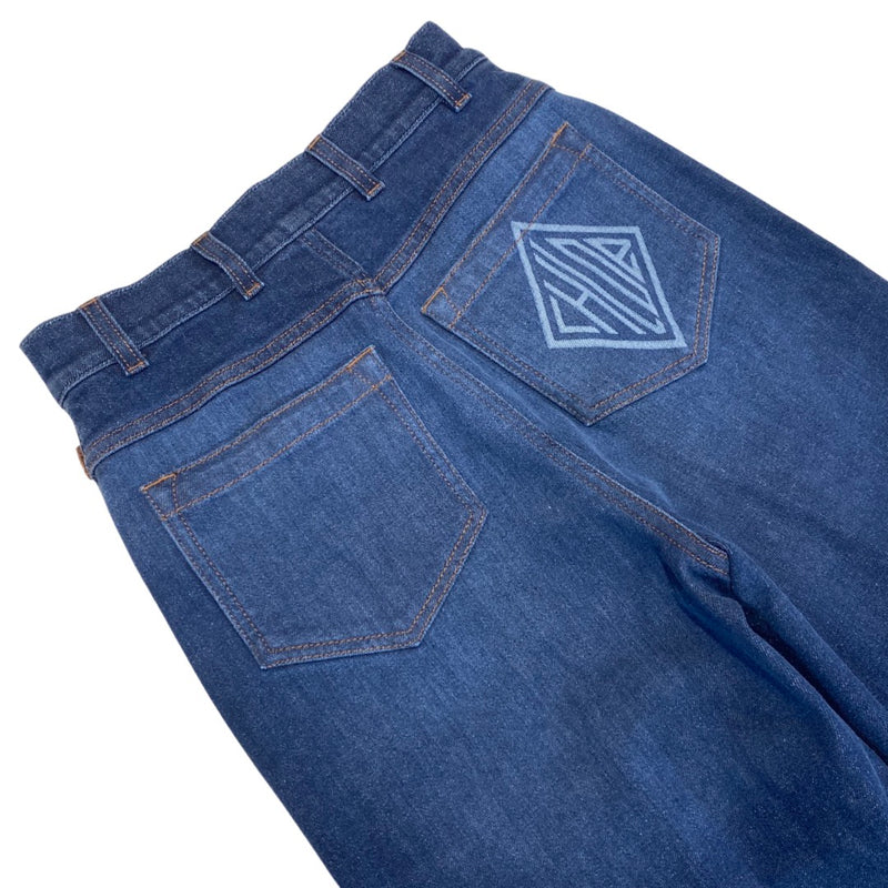 pre-loved CHLOE navy wide-leg jeans with pocket details | Size FR34