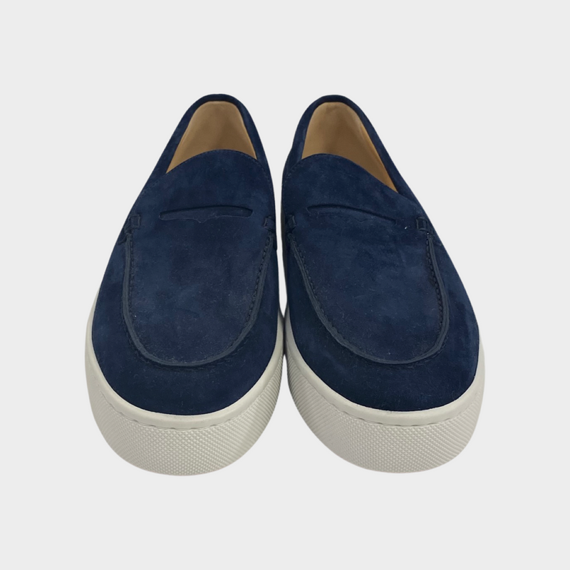 Christian Louboutin Men's Navy Suede 'Paqueboat' Platform Loafers