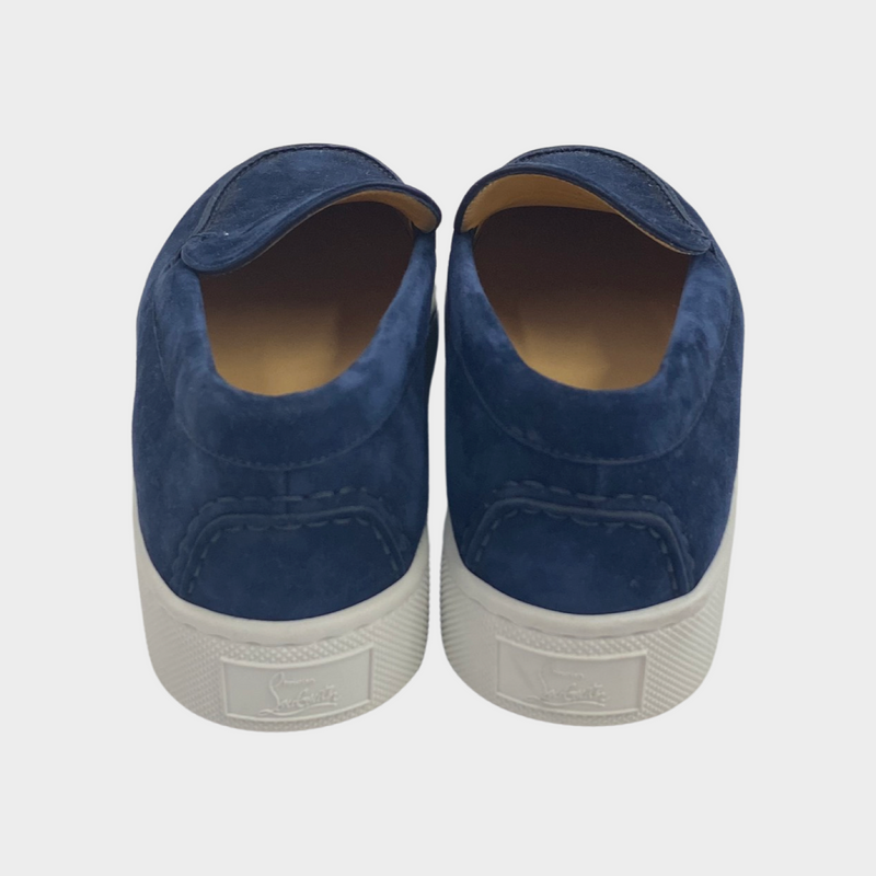 Christian Louboutin Men's Navy Suede 'Paqueboat' Platform Loafers