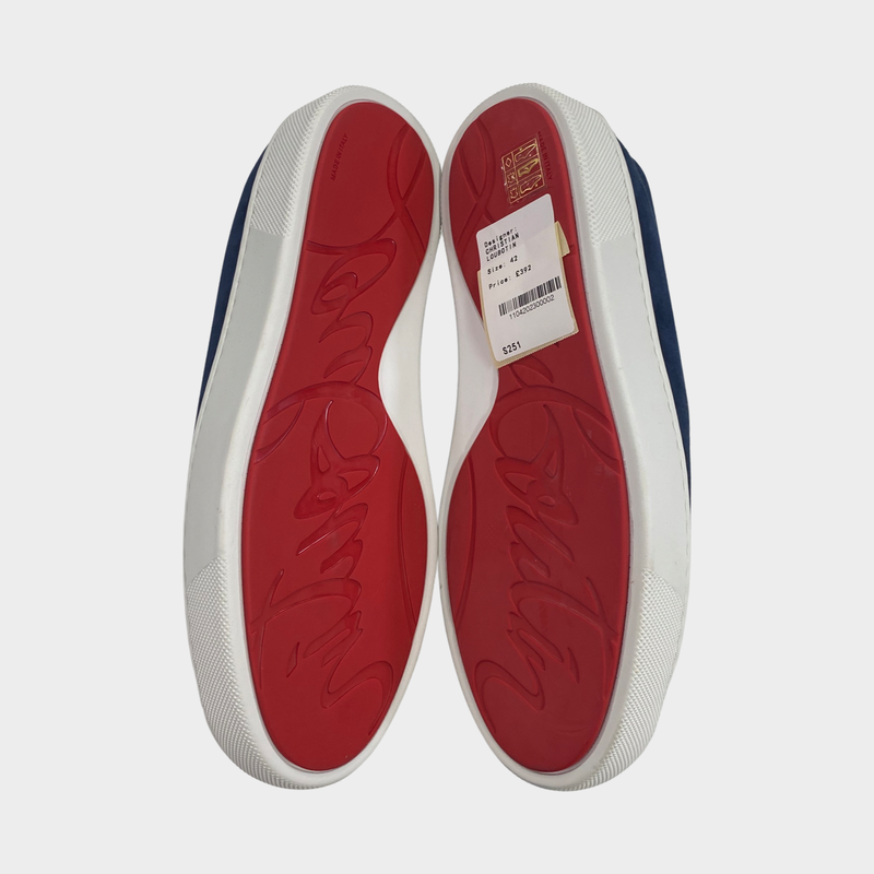 Christian Louboutin Men's Navy Suede 'Paqueboat' Platform Loafers