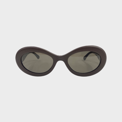 Chanel women’s brown leather sunglasses