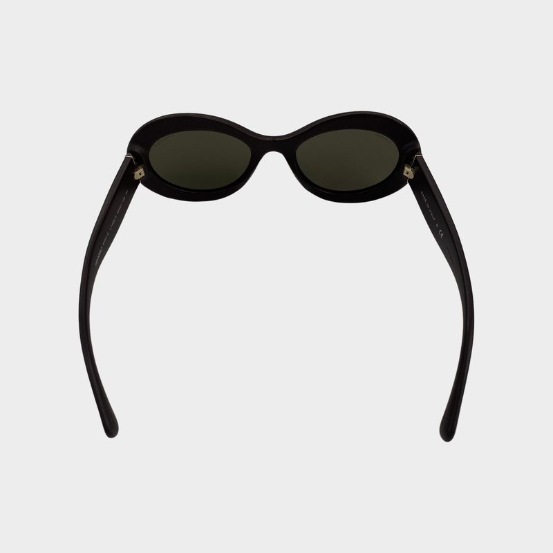 Chanel women’s brown leather sunglasses