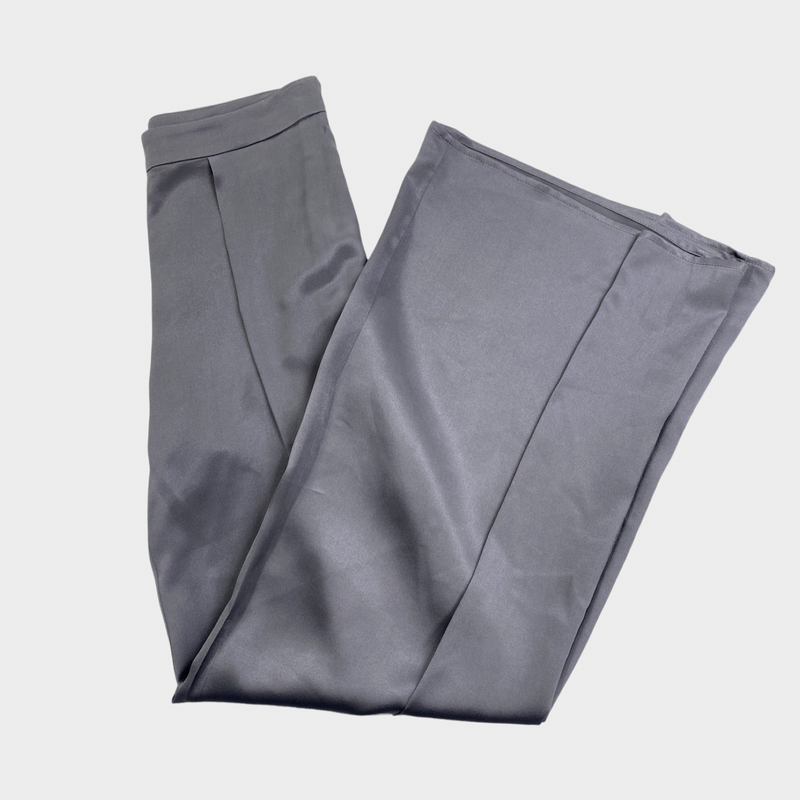 Alberta Ferretti women's grey silk trousers