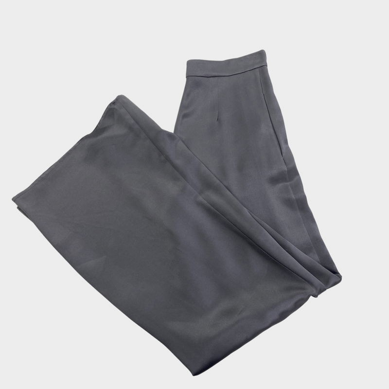 Alberta Ferretti women's grey silk trousers