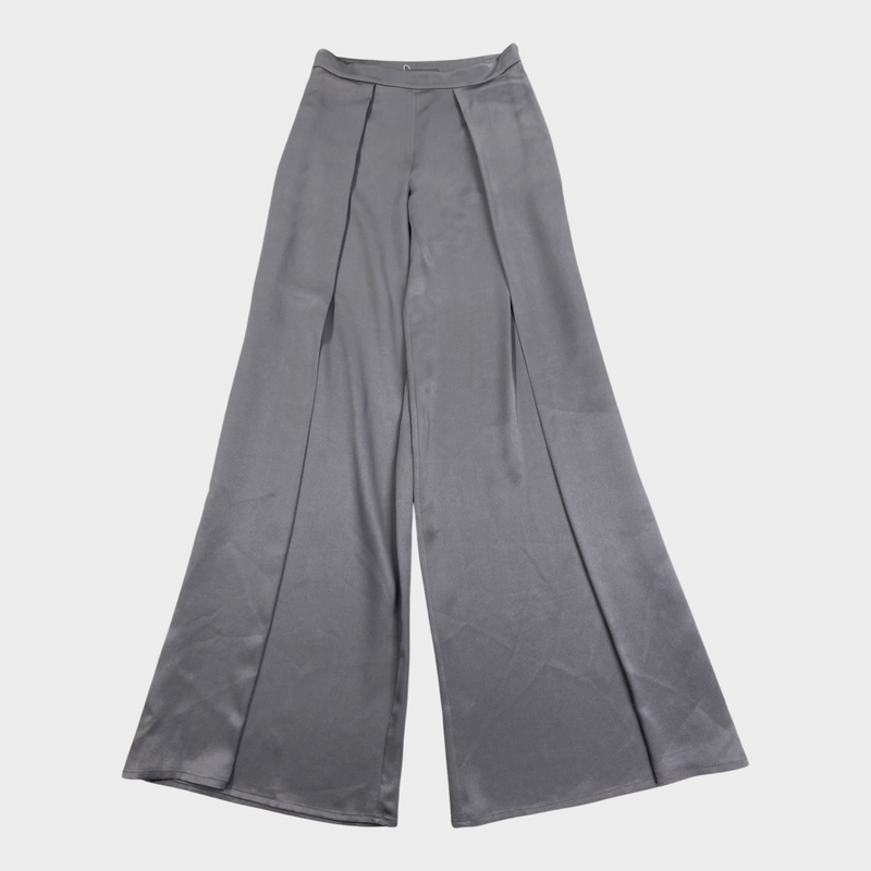 Alberta Ferretti women's grey silk trousers