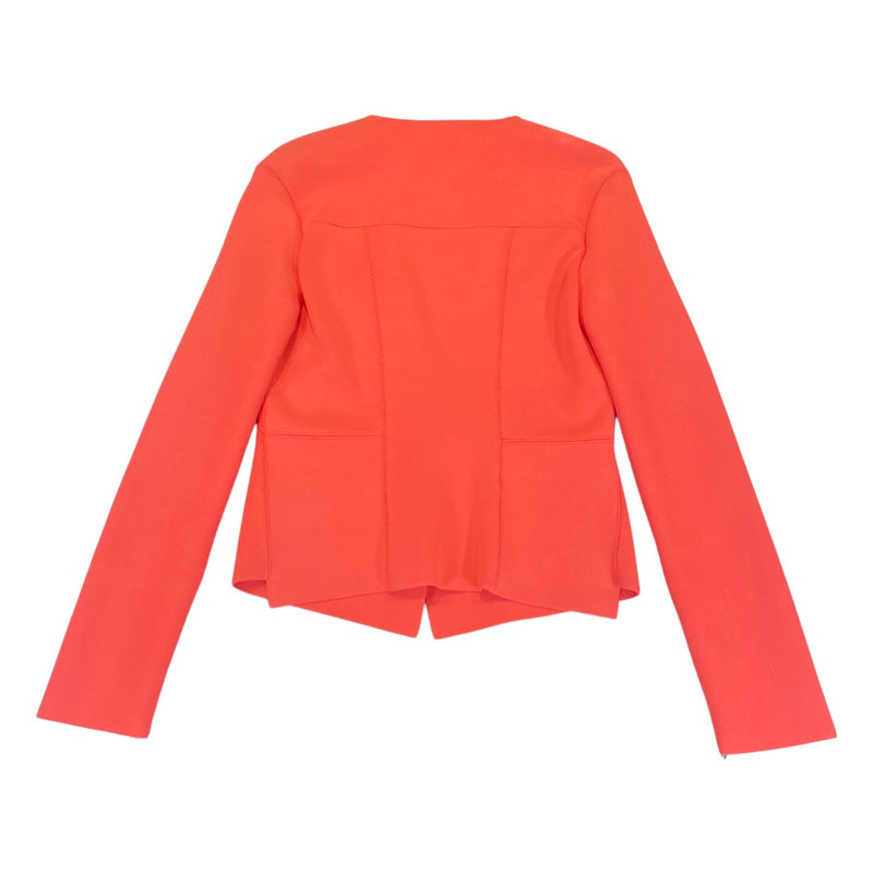 pre-loved ROLAND MOURET coral viscose zipped jacket | Size UK12