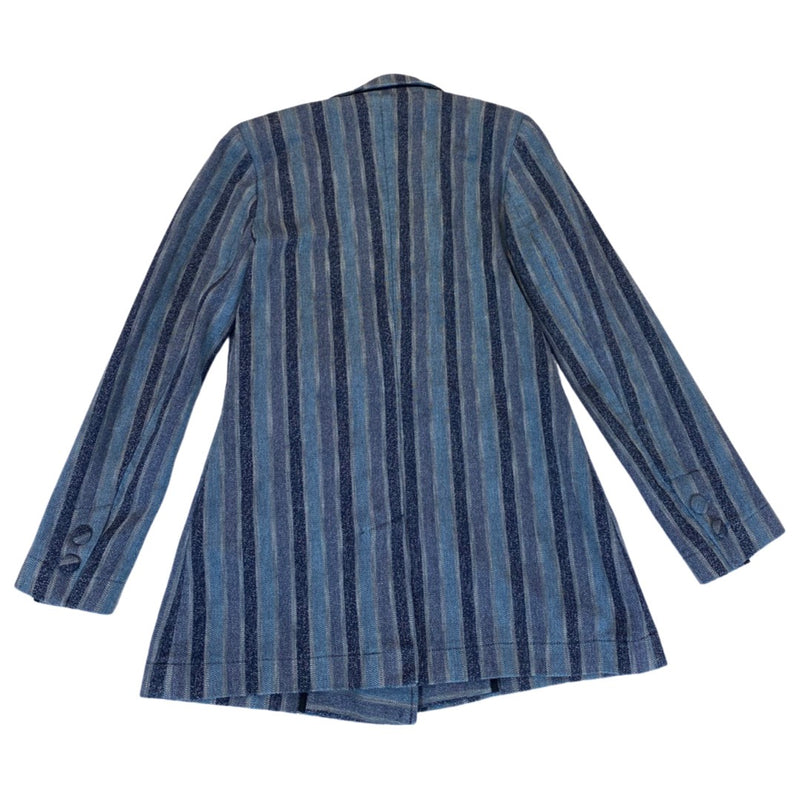 second-hand HOFMANN COPENHAGEN blue striped double-breasted jacket | Size UK10