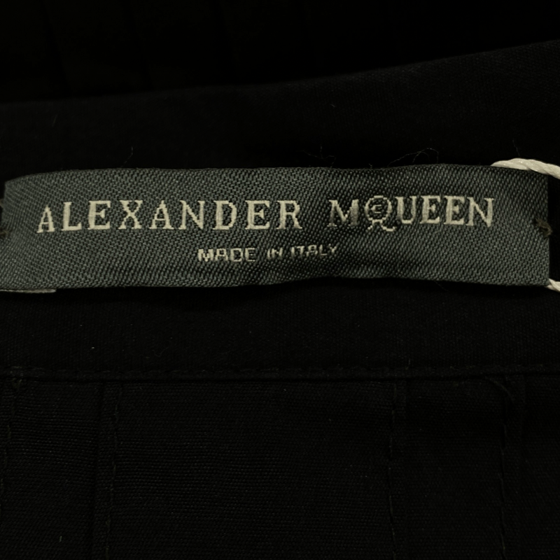 Alexander Mcqueen black cotton pleated dress