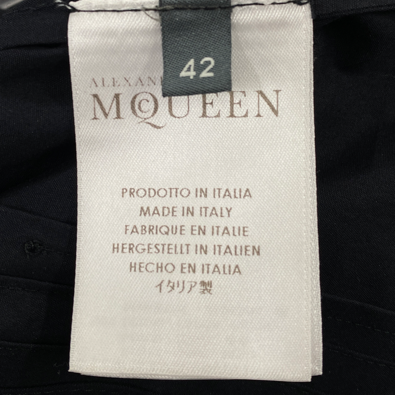 Alexander Mcqueen black cotton pleated dress