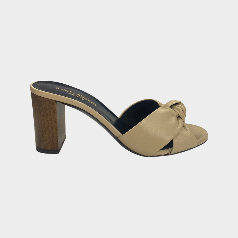 Saint Laurent beige leather mules