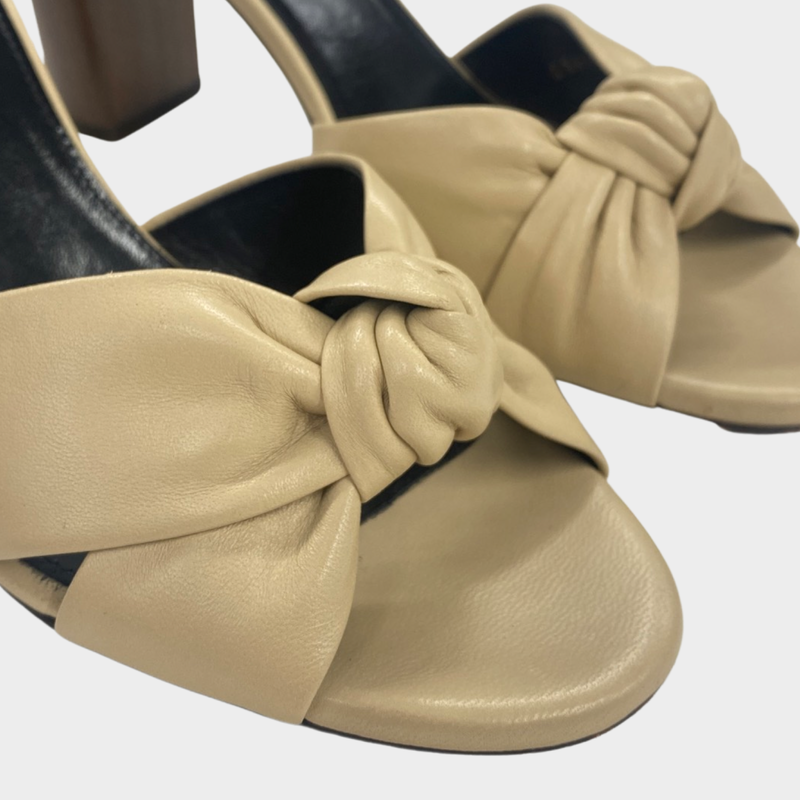 Saint Laurent beige leather mules