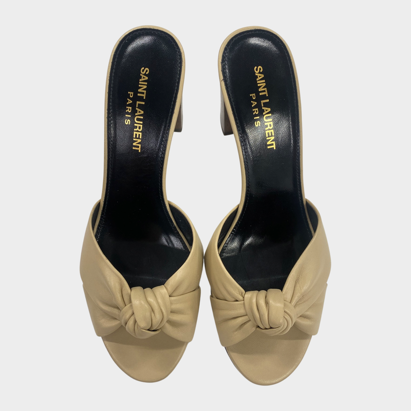 Saint Laurent beige leather mules