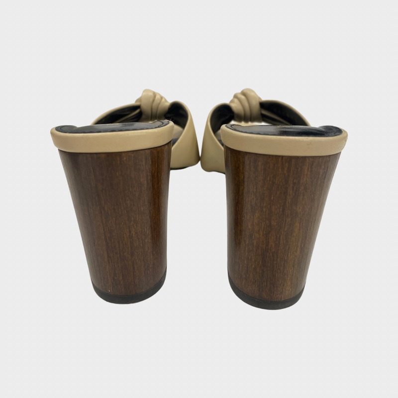 Saint Laurent beige leather mules