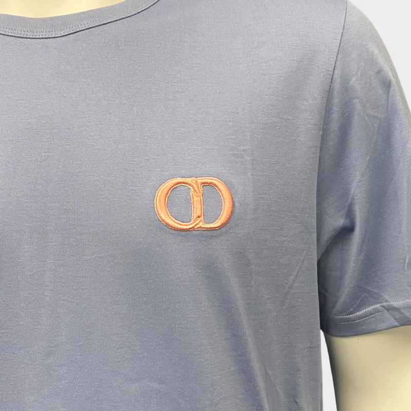Dior Men's Baby Blue Cotton T-Shirt
