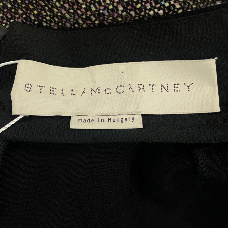 Stella Mccartney women's black and white top with brown tweed panel